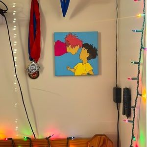 Handmade acrylic canvas painting Studio Ghibli